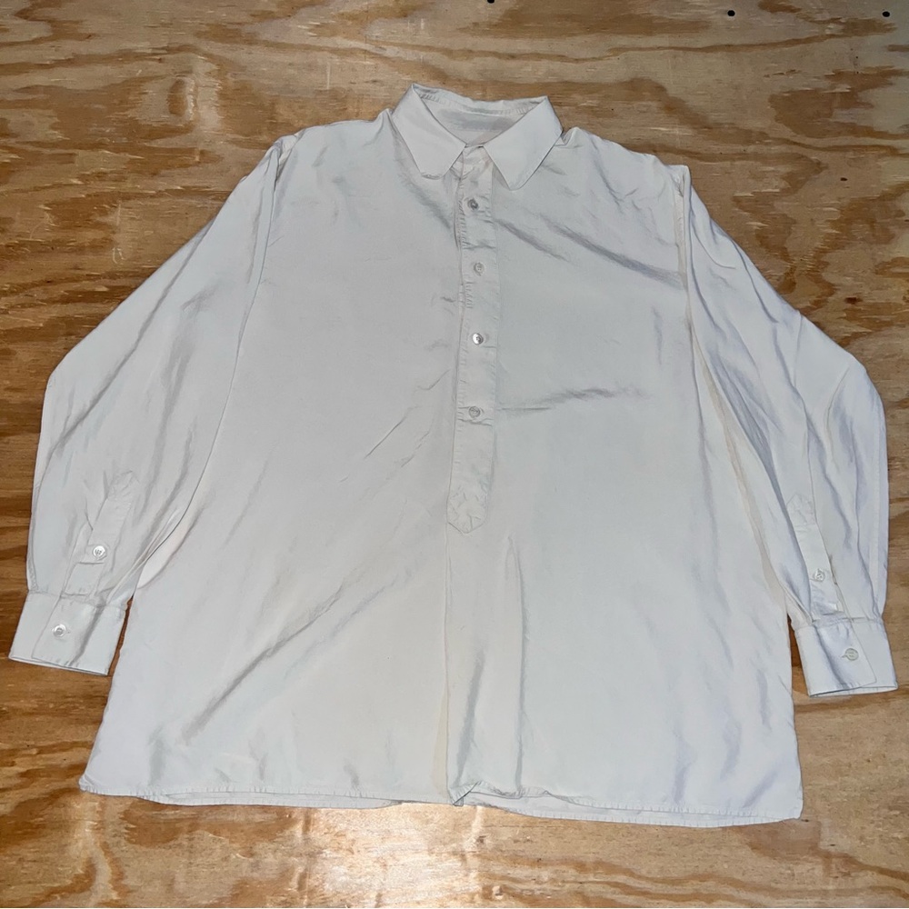 Salvatore Ferragamo Men's White Long-Sleeve Button Shirt Size M